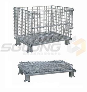 Quality Fully Collapsible Wire Container Storage Cages Industrial Metal Baskets for sale