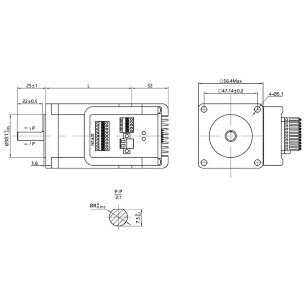 57P1.5N 57mm 1.5Nm Integrated Stepper Motor With 1000 Lines Incremental Encoder For Wire Stripping Machine