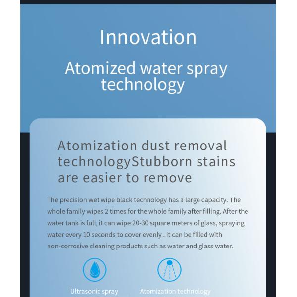 Ultrathin Window Cleaning Robot with Water Spray and Glass Wiper Noise 65dB Household