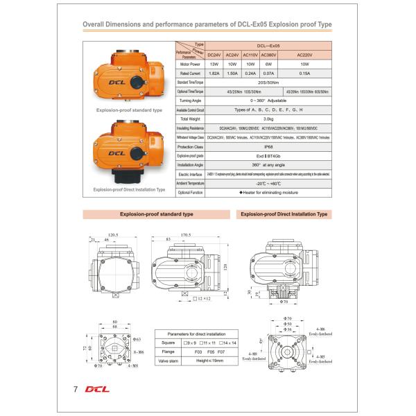 Adjustable 50Nm 20s Explosion Proof Valve Actuator