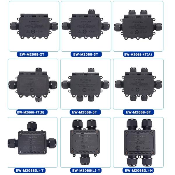 IP68 Waterproof Junction Box Weatherproof Outlet Box 3 Channel 450V T Type