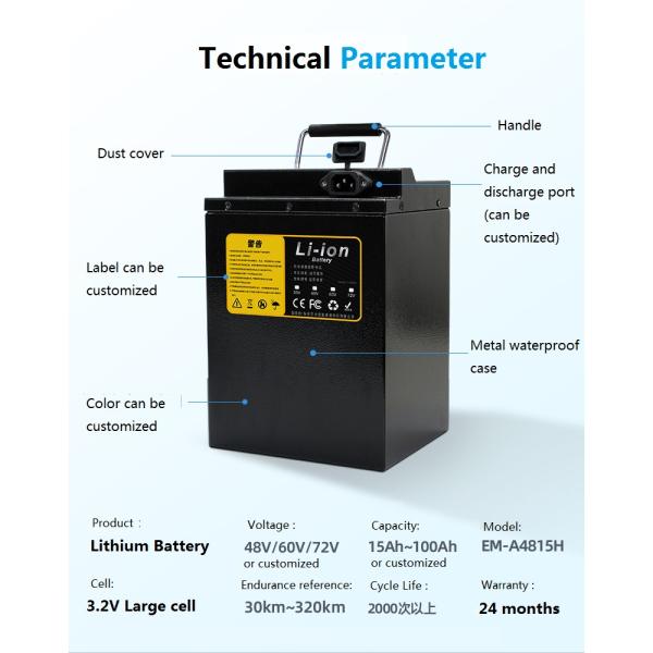 CLF OEM ODM 48V 60V 72V Lithium Ion Battery Packs LiFePO4 for electric scooter Motorcycle Tricycle Car Golf cart vehicle