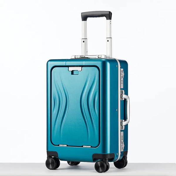 Universal Spinner Wheels Luxury Cabin Size Business Suitcase with TSA Lock and Anti-Theft Front Open Design