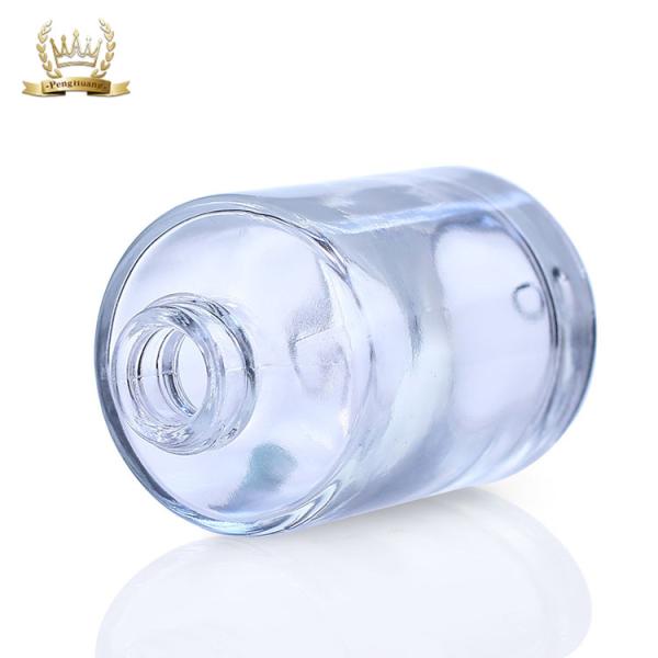 30ml Luxury Clear Square Cosmetic Foundation Glass Bottle With Pump Spray F012