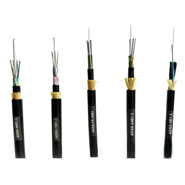 48 Core ADSS Fiber Optic Cable Single Mode SM G652D Aramid Yarn Double Sheath Double Jackets AT PE