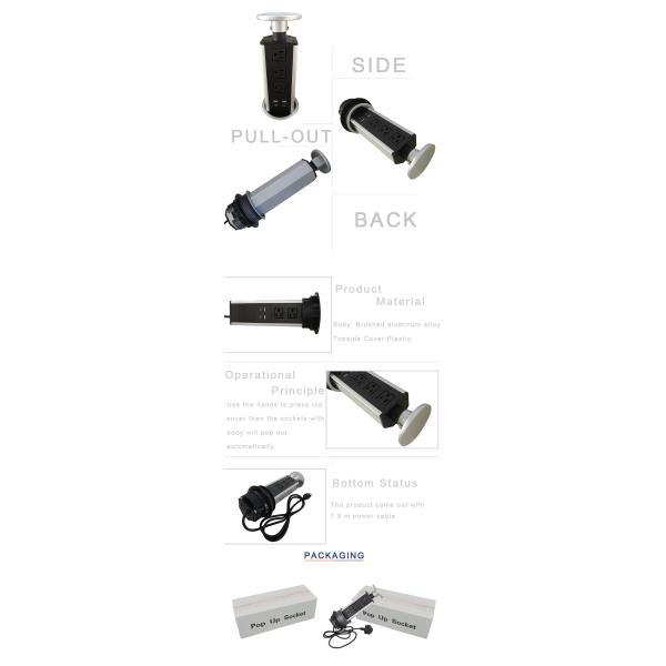 Kitchen Vertical Popup Power Date Sockets For Home Kitchen