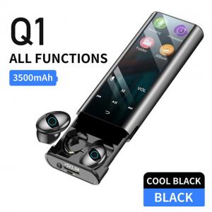 Quality  				Q1 Wireless Bluetooth Earphone Earbuds Multi-Function MP3 Player Headset Ipx7 Waterproof 9d Tws Headphone (with 3500mAh Power Bank Charging Case) 	         for sale