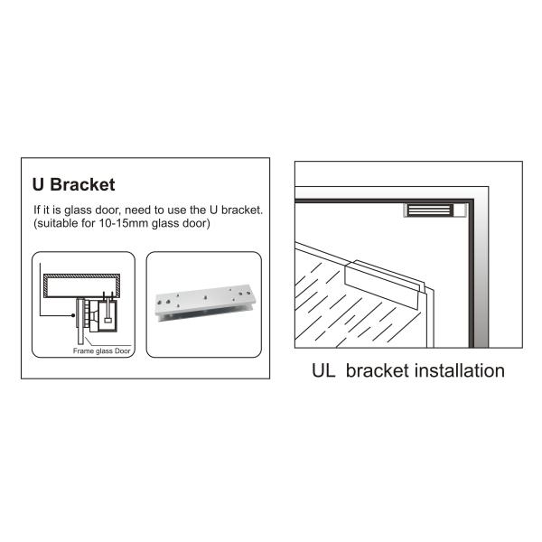 Electro Magnetic Lock U Shaped Bracket 600lbs 90 Degress Open