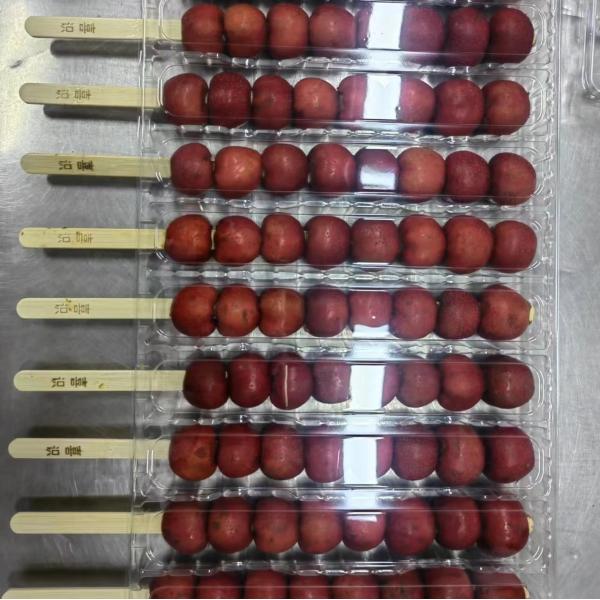 Customized Disposable Plastic Clear Foods Grad Packaging Hinged Clamshell Tanghulu Packaging
