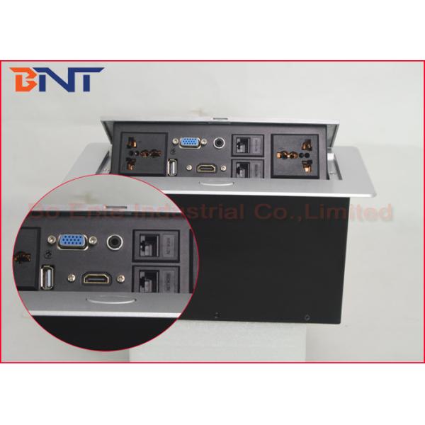 Multi Function Conference Desktop Pop Up Power Socket Box Zinc Alloy Round