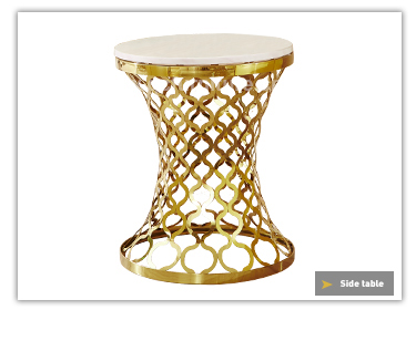 Modern Style Dia 90cm SS Coffee Table Round Shape Golden frame