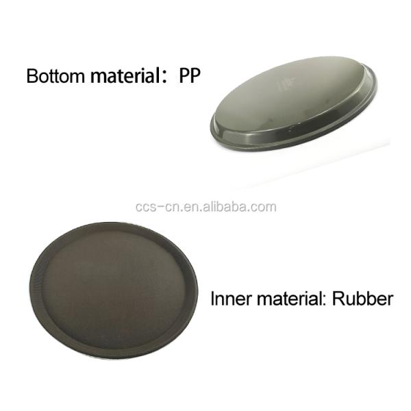 12*16inch Nonslip Rectangle Plastic Tray Large Recycled Plastic Plates Rubber Serving Tray For Hotel