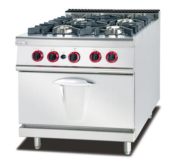 Buy LPG / Natural Gas 4 Burner Cooking Range Impulsive Ignition Stainless Steel Gas Stove at wholesale prices