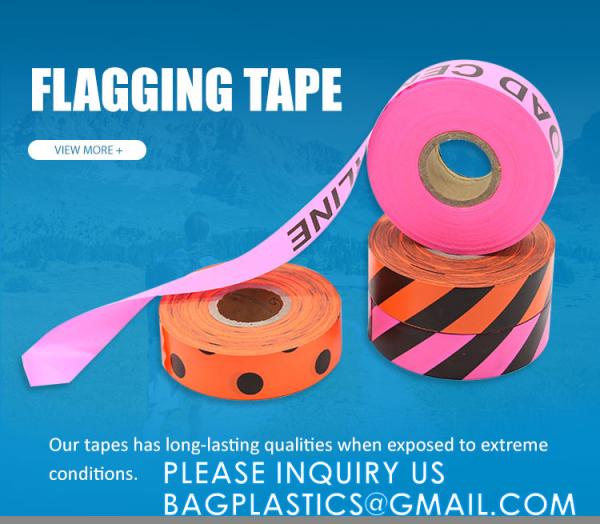 Buy Flagging Tape Assorted Colored, Non-Adhesive 1.5" Width, 100' Length, Plastic Ribbon Surveyors Tape, Marking Tape at wholesale prices