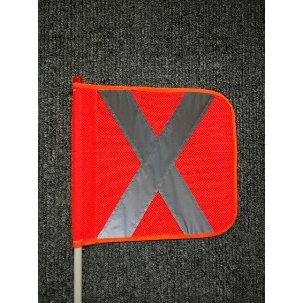 Fabric Orange Mesh Safety Flags , X Shape Gold Or Silver Orange Caution Flags
