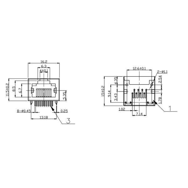 Shielded 8P8C RJ45 Ethernet Lan Jack Tab Up For Home PNA / Router / IP Phone