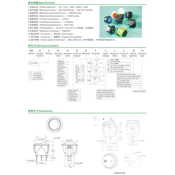 Rocker Switch RC Series(Ф20.2mm)