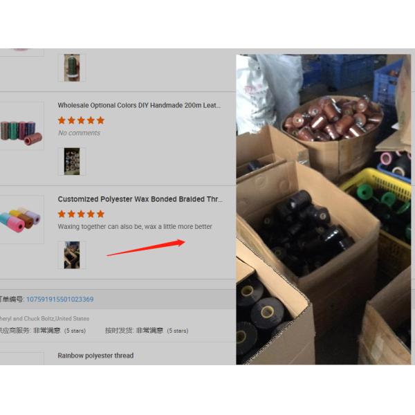 Polyester/ Waxed Material Hand Stitched Leather Thread 0.8mm Flat Wax Thread 50m