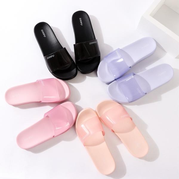 Household Womens Open Toe Bedroom Slippers , Couple Washable Indoor Slippers