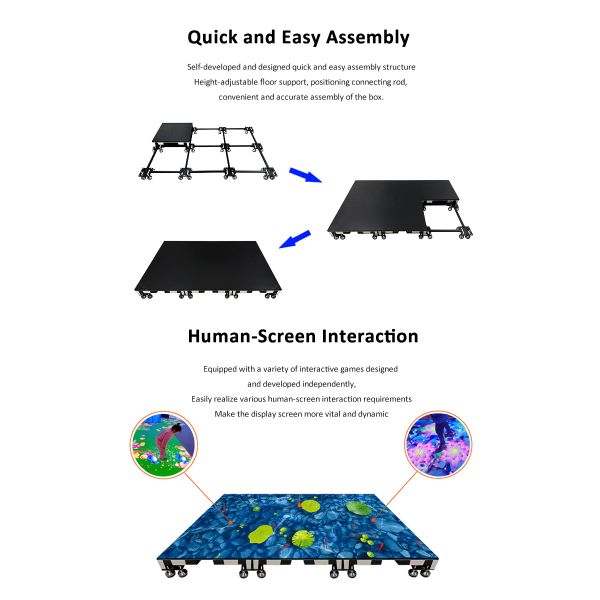 Energy Saving Waterproof High Definition Full Color Human Interactive LED Floor Tile Screen