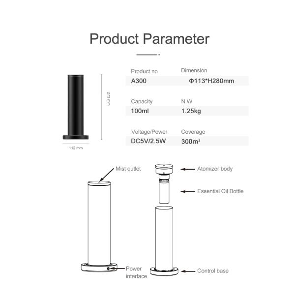 Simple Household Waterless Aromatherapy Smart Bluetooth Essential Oil Sprayer Floor-standing Atomization Commercial Aromatherapy