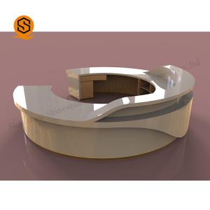 China Joint Seamless Solid Surface Reception Desk White Front Desk Reception on sale