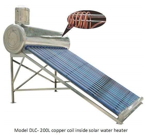 Buy Pre heating solar hot water heater with copper coil heat exchanger at wholesale prices