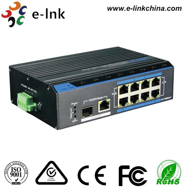 Buy Rugged Ethernet POE Switch 1x10/100/1000M RJ45 + 1x1000M SFP Uplink , 8x10/100M at wholesale prices