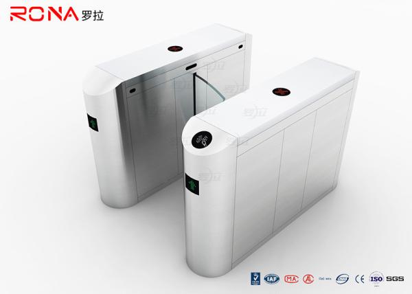 Buy SUS 304 Waist Height Flap Barrier Gate Turnstile With Rfid Card Access Control Systems at wholesale prices