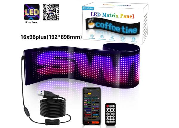 Buy Custom Text Pattern Animation LED Matrix Panel For Advertising Promotion Display RGB Color APP Smart Interior LED Screen at wholesale prices