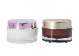 China Leak Proof 100g Acrylic Cream Jar With Round Screw Cover on sale