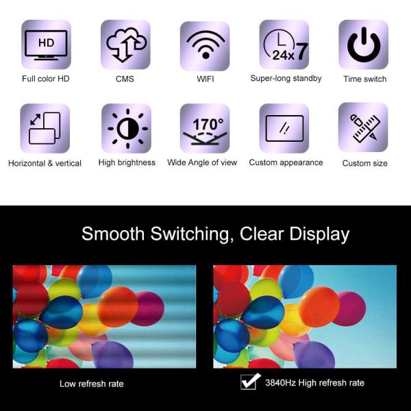 P1.2 LED Display Screen P1.8 P2 P3 Ultra Wide Digital Advertising Screen Shelf Edge LCD Display