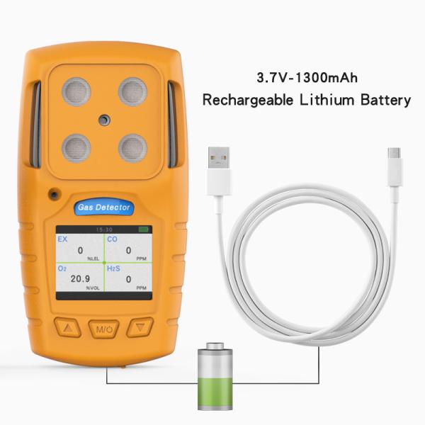 4 In 1 IP64 Portable Multi Gas Detector Poisonous Combustible Gas Analyzer