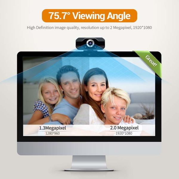 360D Wide Angle HD Webcam