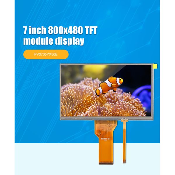 1000 Nits TFT Resistive Touch Screen 800x480 7 Inch 50 Pin Lcd Display