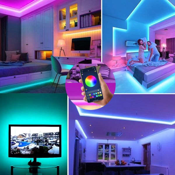 24 Keys Bluetooth Control 5m RGB LED Strip Light Set For Warehouse Landscape Lighting