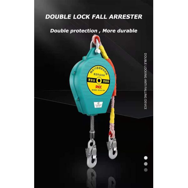 1T Retractable Fall Arrester 10m Wire Rope Body Harness