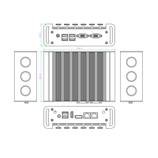 Professional Fanless Industrial Mini PC With CPU I3 6100U And DP Port