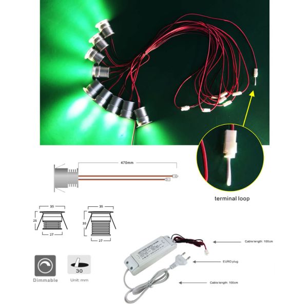3W*9PCS Dimmable mini LED spot Lights, star light Input 220-240Vac