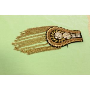 Metal Tassel Custom Design Embroidered Patches 95mm Width 3D Epaulettes