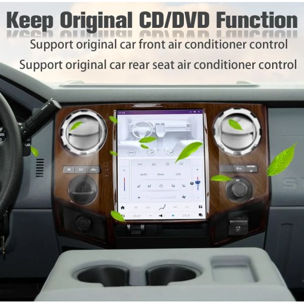 12.1 Inch Touch Screen Head Unit For 2009-2014 Ford F250 F350 F450 F650 128G Navigation GPS Multimedia Player Carplay