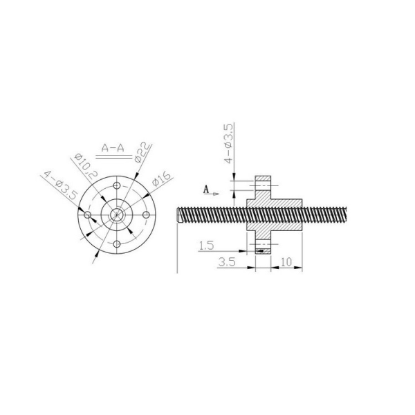 Head Type Full Tooth TR8 Class A Material 8mm Lead Screw Nut / 3d Printer Lead Screw Nut Anti Corrosive