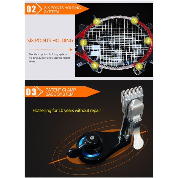 Manual Table Badminton Racket Stringer Tennis Bat Octagonal work plate