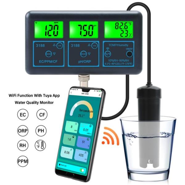 Buy 7-in-1 Smart Water Quality Monitor – pH/EC/ORP/PPM/CF/TDS/Temperature for Aquarium, Hydroponics & Pool at wholesale prices