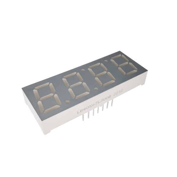 Yellow Green 4 Digit 0.56inch 7 Segment LED Display White Segment Gray Surface