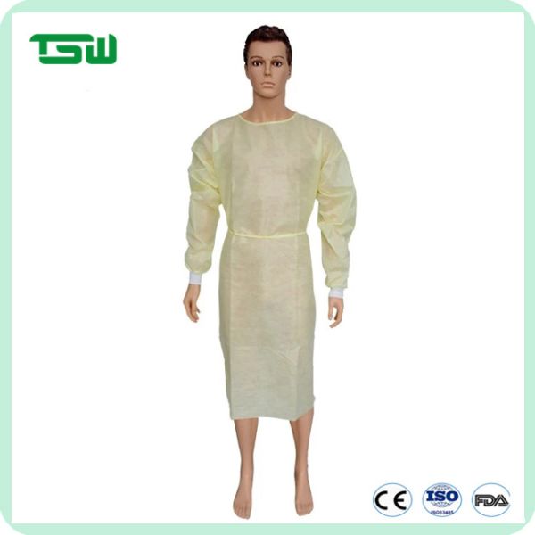 FDA Disposable Isolation Gowns With Knitted Elastic Cuff