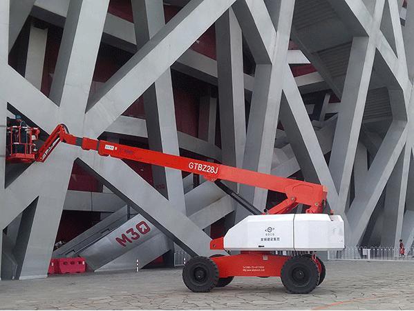 Buy Sky Lift Diesel Telescopic Boom Lift Reaching 28m Platform Height with Perkins Engine GTBZ28J at wholesale prices