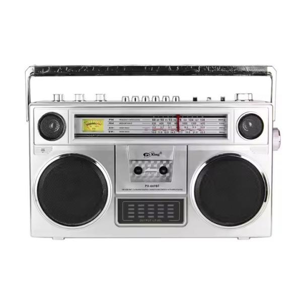Coffee/Wooden Color AM / FM Radio Player Powered By Rechargeable Battery Pack