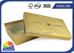 Quality Gold Texture Paper Two Pieces Rigid Set Up Box For Gift Set Promotion for sale