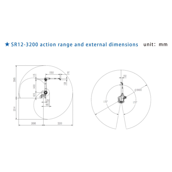 SR12-3200 Painting Robot - 3200mm Radius, 12kg Portable, for Shared Spray Booths